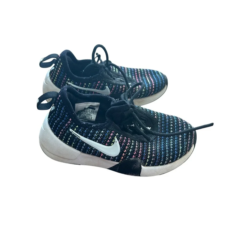 Nike‎ Kids Multi Color Knit Rainbow Swoosh Lace Up Athletic Shoes Size 10.5C